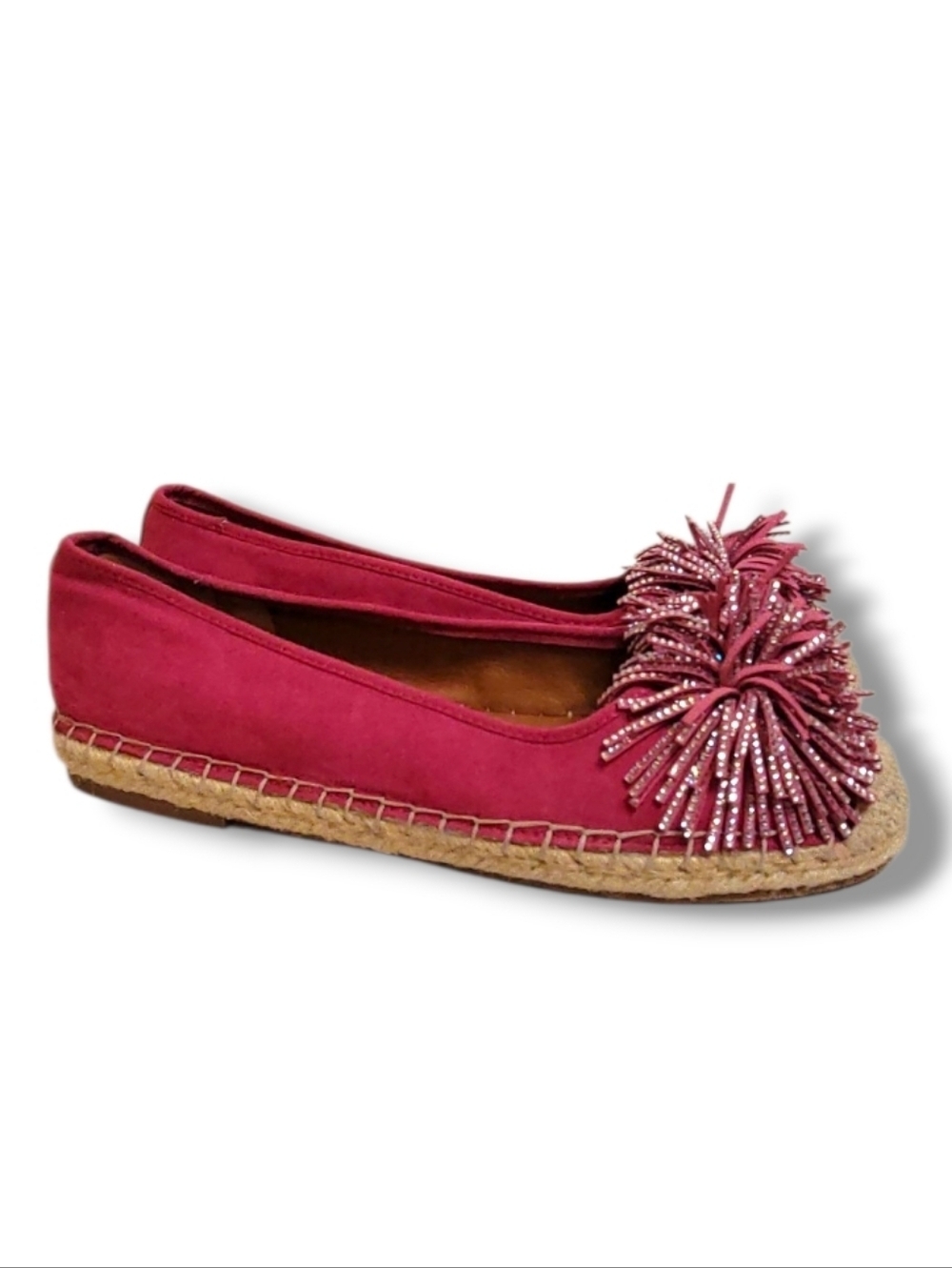 Charles David Omen Pink Pom-Pom Espadrille Flats Size 9